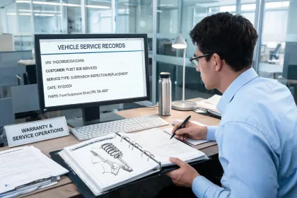 Warranty and service operation reviewing suspension records