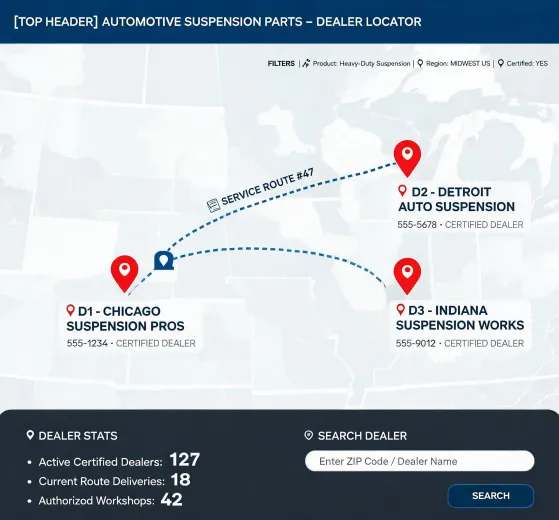 Map placeholder for Koni authorized suspension parts support